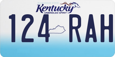 KY license plate 124RAH