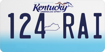 KY license plate 124RAI