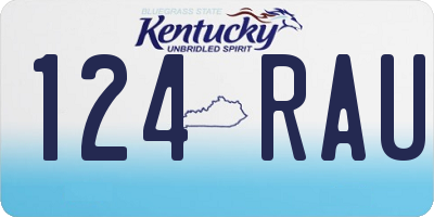 KY license plate 124RAU