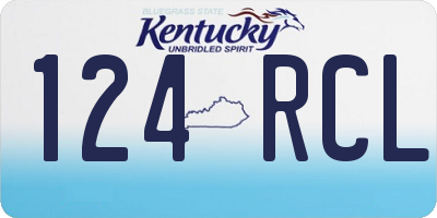 KY license plate 124RCL