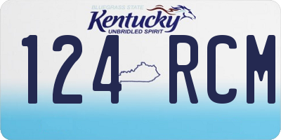 KY license plate 124RCM