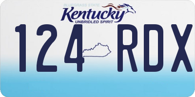 KY license plate 124RDX