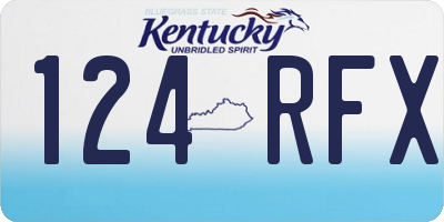 KY license plate 124RFX