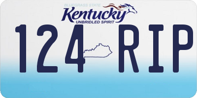 KY license plate 124RIP
