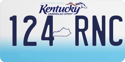 KY license plate 124RNC