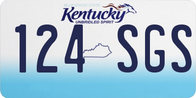 KY license plate 124SGS