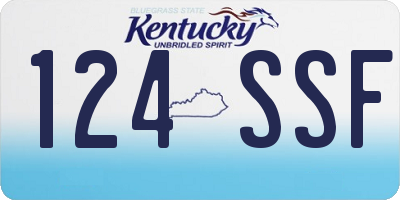 KY license plate 124SSF