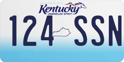 KY license plate 124SSN