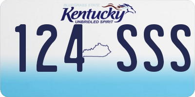 KY license plate 124SSS