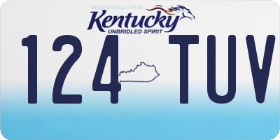 KY license plate 124TUV