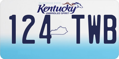 KY license plate 124TWB