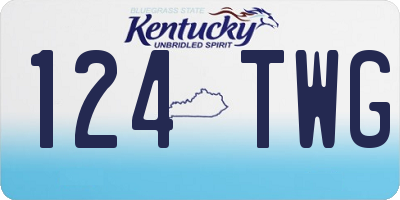 KY license plate 124TWG