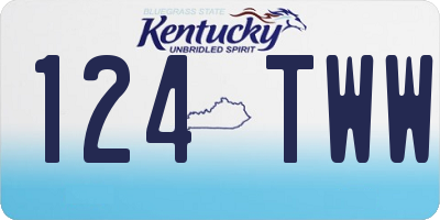 KY license plate 124TWW