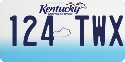 KY license plate 124TWX