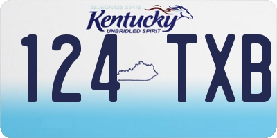 KY license plate 124TXB