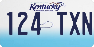 KY license plate 124TXN