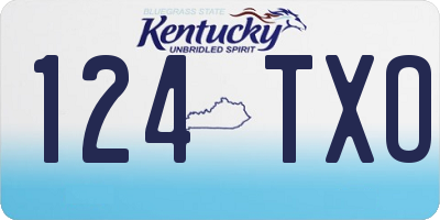 KY license plate 124TXO