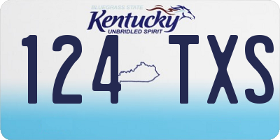 KY license plate 124TXS