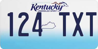 KY license plate 124TXT