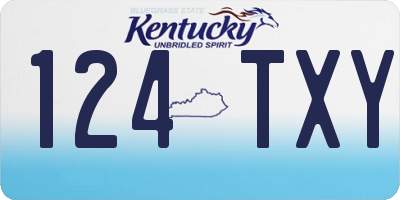KY license plate 124TXY