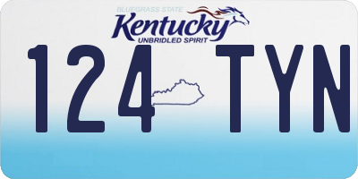 KY license plate 124TYN