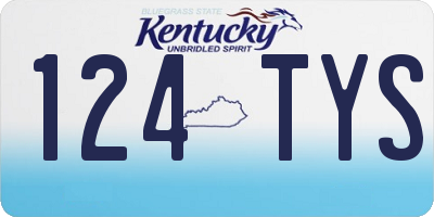 KY license plate 124TYS