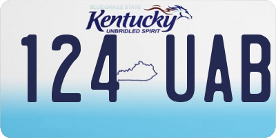 KY license plate 124UAB