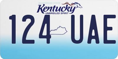KY license plate 124UAE