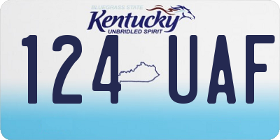 KY license plate 124UAF