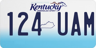 KY license plate 124UAM