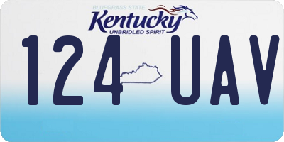 KY license plate 124UAV