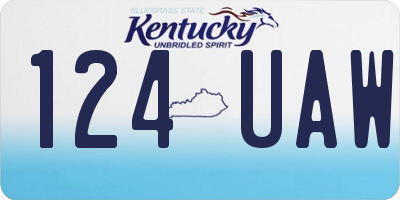KY license plate 124UAW
