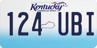 KY license plate 124UBI