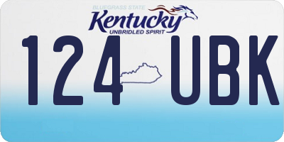 KY license plate 124UBK