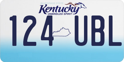 KY license plate 124UBL