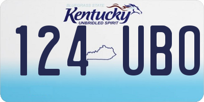 KY license plate 124UBO