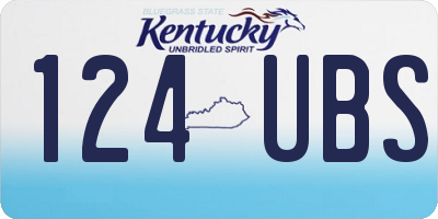 KY license plate 124UBS