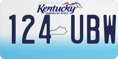 KY license plate 124UBW