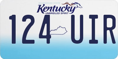 KY license plate 124UIR