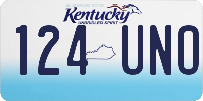 KY license plate 124UNO