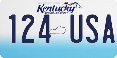KY license plate 124USA