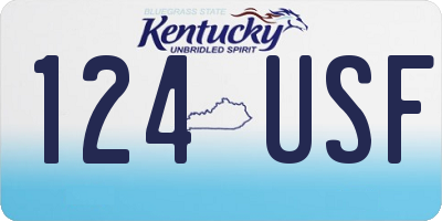 KY license plate 124USF