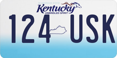 KY license plate 124USK