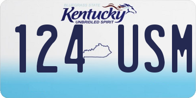 KY license plate 124USM