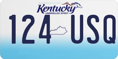 KY license plate 124USQ