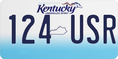 KY license plate 124USR