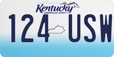 KY license plate 124USW