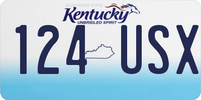 KY license plate 124USX