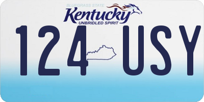 KY license plate 124USY