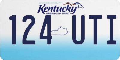 KY license plate 124UTI